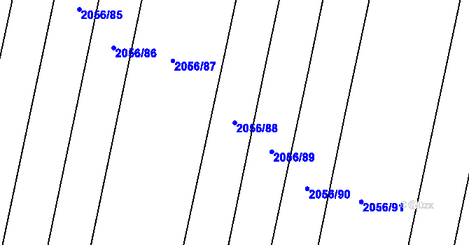 Parcela st. 2056/88 v KÚ Kateřinky u Opavy, Katastrální mapa