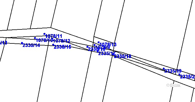 Parcela st. 2335/17 v KÚ Kateřinky u Opavy, Katastrální mapa