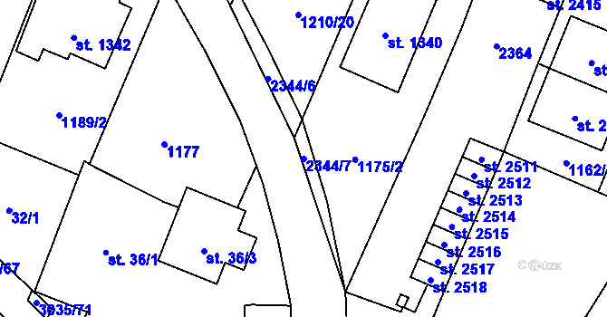 Parcela st. 2344/7 v KÚ Kateřinky u Opavy, Katastrální mapa