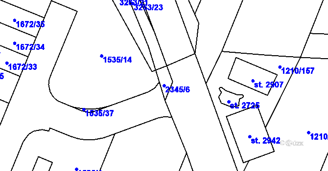Parcela st. 2345/6 v KÚ Kateřinky u Opavy, Katastrální mapa