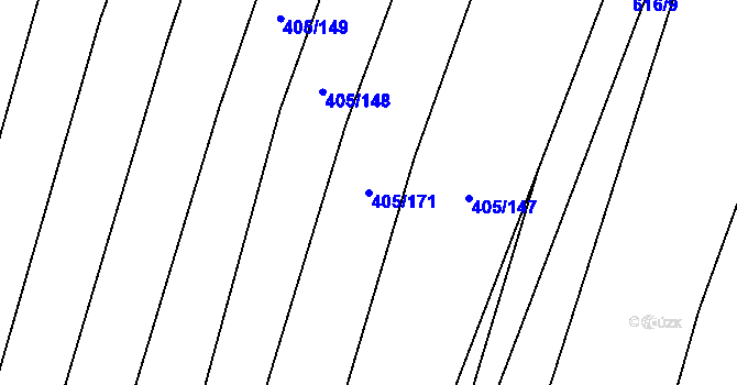 Parcela st. 405/171 v KÚ Kateřinky u Opavy, Katastrální mapa
