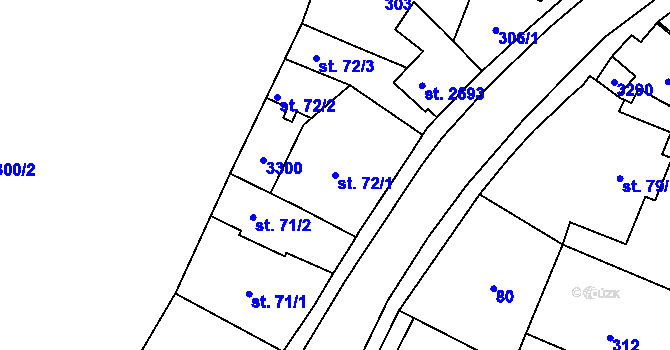 Parcela st. 72/1 v KÚ Kateřinky u Opavy, Katastrální mapa