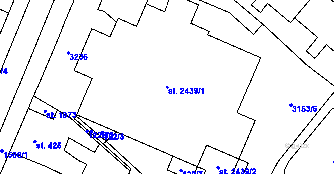Parcela st. 2439/1 v KÚ Kateřinky u Opavy, Katastrální mapa