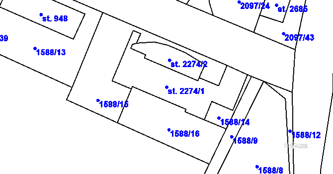 Parcela st. 2274/1 v KÚ Kateřinky u Opavy, Katastrální mapa