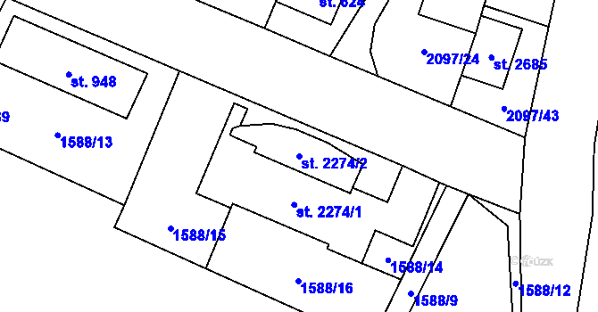 Parcela st. 2274/2 v KÚ Kateřinky u Opavy, Katastrální mapa
