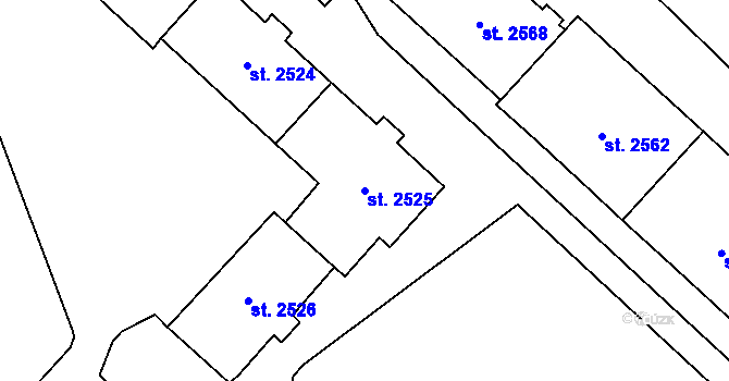 Parcela st. 2525 v KÚ Kateřinky u Opavy, Katastrální mapa