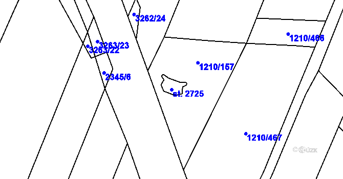 Parcela st. 2725 v KÚ Kateřinky u Opavy, Katastrální mapa