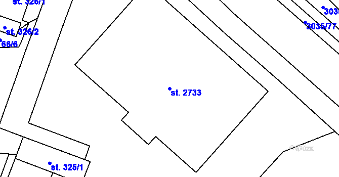 Parcela st. 2733 v KÚ Kateřinky u Opavy, Katastrální mapa