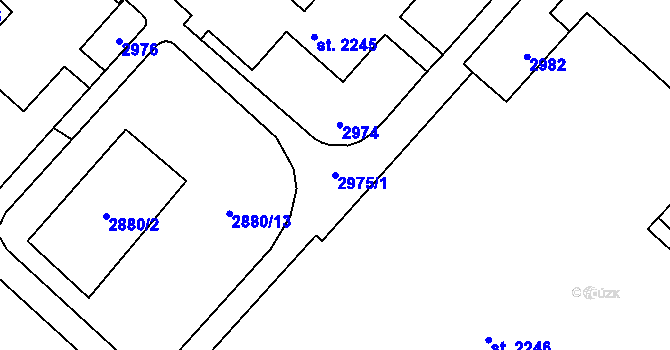 Parcela st. 2975/1 v KÚ Kateřinky u Opavy, Katastrální mapa