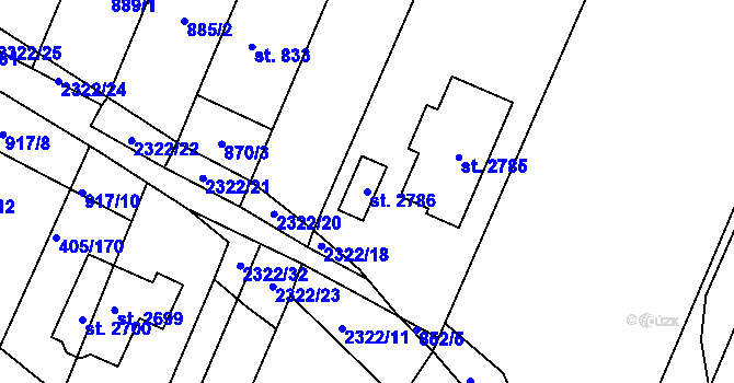 Parcela st. 2786 v KÚ Kateřinky u Opavy, Katastrální mapa