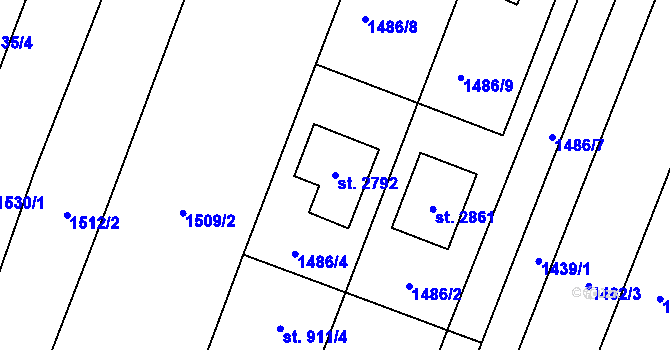Parcela st. 2792 v KÚ Kateřinky u Opavy, Katastrální mapa