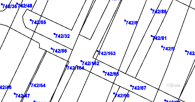 Parcela st. 742/163 v KÚ Kateřinky u Opavy, Katastrální mapa
