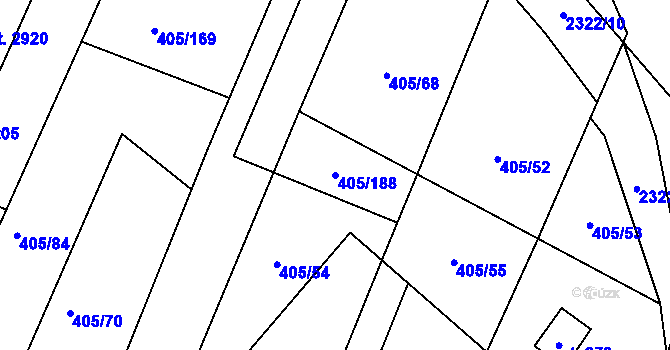 Parcela st. 405/188 v KÚ Kateřinky u Opavy, Katastrální mapa