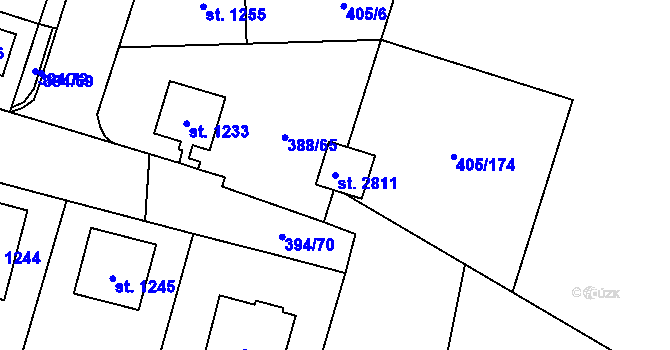 Parcela st. 2811 v KÚ Kateřinky u Opavy, Katastrální mapa