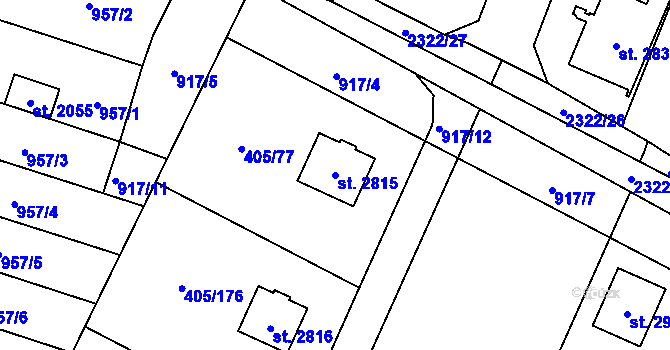 Parcela st. 2815 v KÚ Kateřinky u Opavy, Katastrální mapa