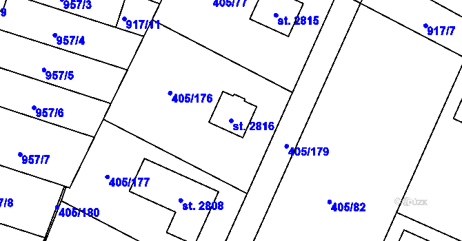 Parcela st. 2816 v KÚ Kateřinky u Opavy, Katastrální mapa