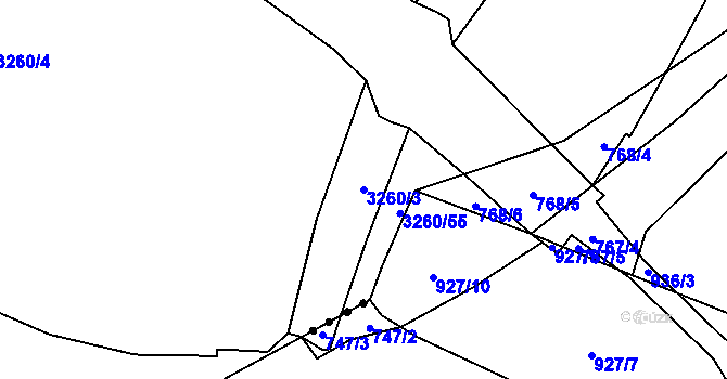 Parcela st. 3260/3 v KÚ Kateřinky u Opavy, Katastrální mapa