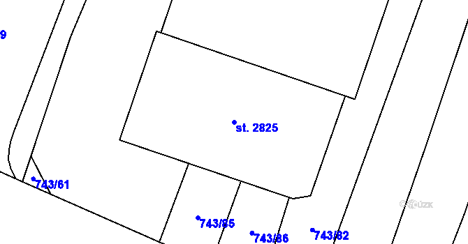 Parcela st. 2825 v KÚ Kateřinky u Opavy, Katastrální mapa