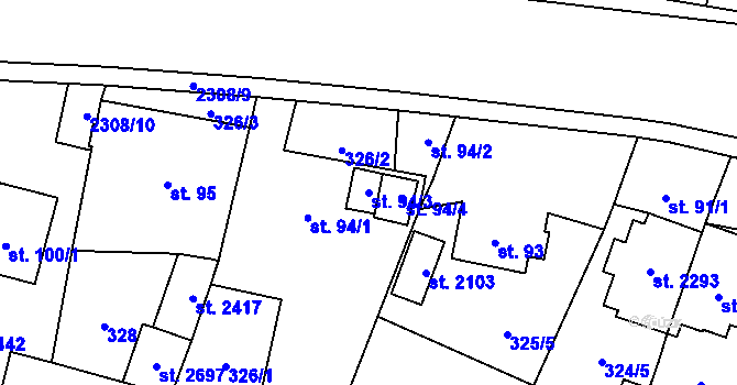Parcela st. 94/3 v KÚ Kateřinky u Opavy, Katastrální mapa