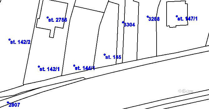 Parcela st. 145 v KÚ Kateřinky u Opavy, Katastrální mapa