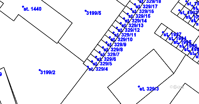 Parcela st. 329/7 v KÚ Kateřinky u Opavy, Katastrální mapa