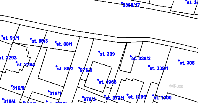 Parcela st. 339 v KÚ Kateřinky u Opavy, Katastrální mapa