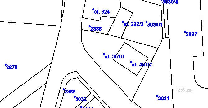 Parcela st. 351/1 v KÚ Kateřinky u Opavy, Katastrální mapa