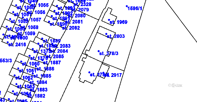Parcela st. 378/3 v KÚ Kateřinky u Opavy, Katastrální mapa