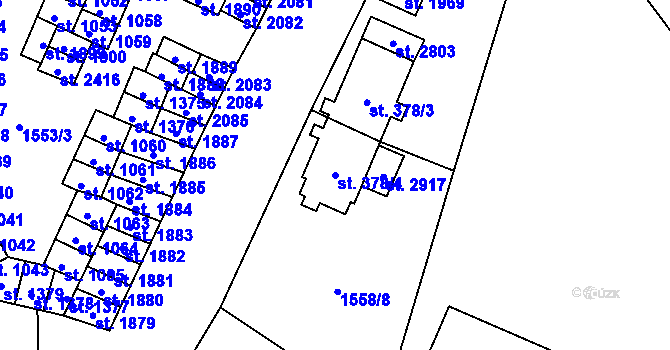 Parcela st. 378/4 v KÚ Kateřinky u Opavy, Katastrální mapa