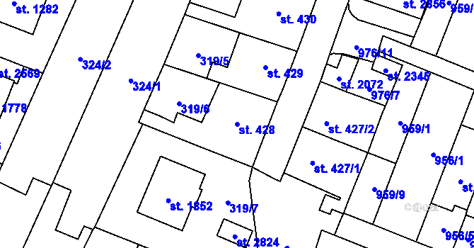 Parcela st. 428 v KÚ Kateřinky u Opavy, Katastrální mapa