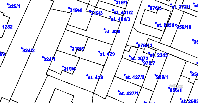 Parcela st. 429 v KÚ Kateřinky u Opavy, Katastrální mapa