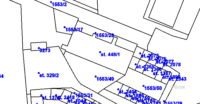 Parcela st. 449/1 v KÚ Kateřinky u Opavy, Katastrální mapa