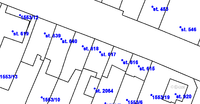 Parcela st. 617 v KÚ Kateřinky u Opavy, Katastrální mapa