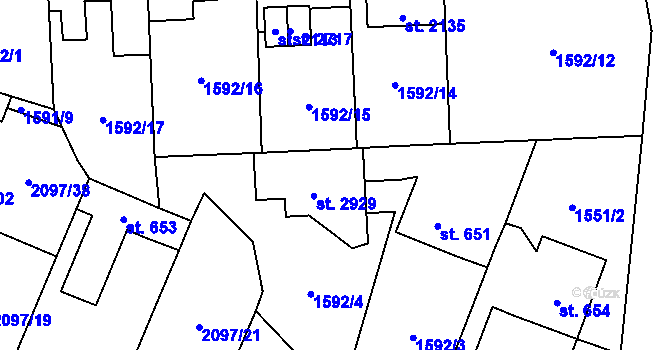 Parcela st. 652 v KÚ Kateřinky u Opavy, Katastrální mapa