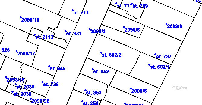 Parcela st. 682/2 v KÚ Kateřinky u Opavy, Katastrální mapa