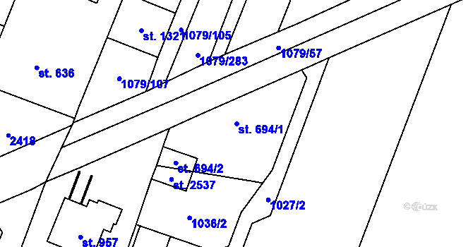 Parcela st. 694/1 v KÚ Kateřinky u Opavy, Katastrální mapa