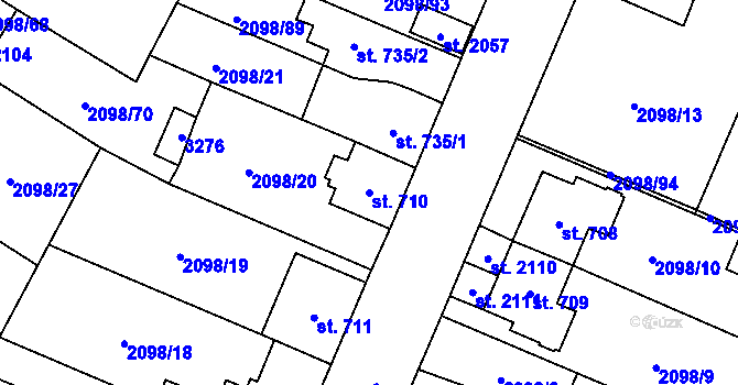 Parcela st. 710 v KÚ Kateřinky u Opavy, Katastrální mapa