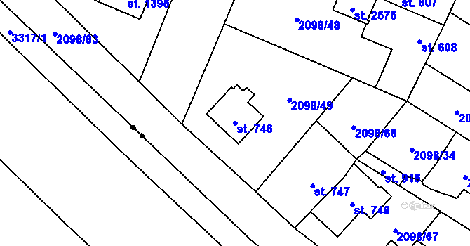 Parcela st. 746 v KÚ Kateřinky u Opavy, Katastrální mapa