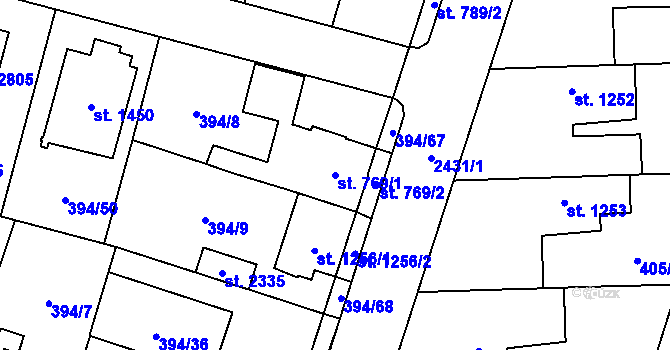 Parcela st. 769/1 v KÚ Kateřinky u Opavy, Katastrální mapa