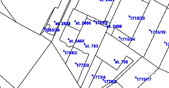 Parcela st. 783 v KÚ Kateřinky u Opavy, Katastrální mapa