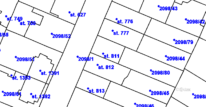 Parcela st. 811 v KÚ Kateřinky u Opavy, Katastrální mapa