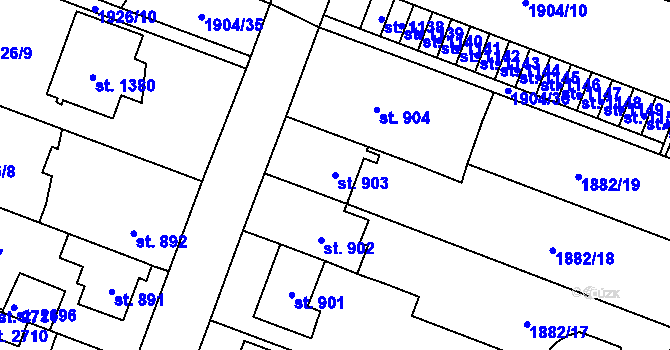 Parcela st. 903 v KÚ Kateřinky u Opavy, Katastrální mapa