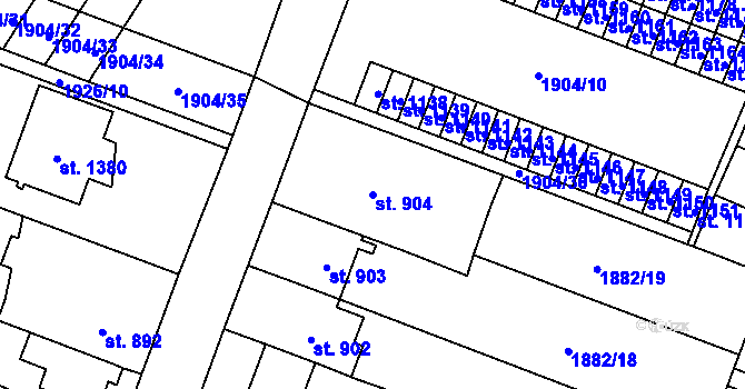 Parcela st. 904 v KÚ Kateřinky u Opavy, Katastrální mapa