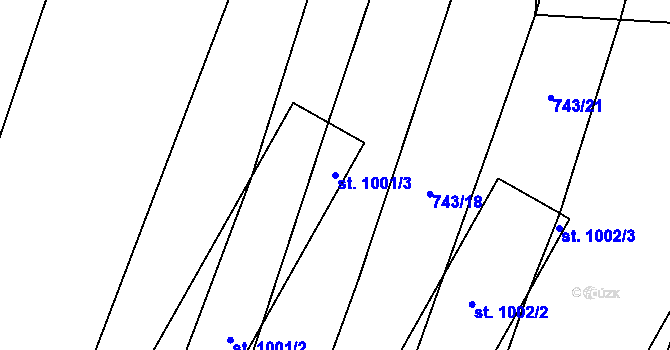 Parcela st. 1001/3 v KÚ Kateřinky u Opavy, Katastrální mapa