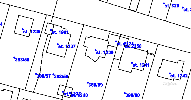 Parcela st. 1239 v KÚ Kateřinky u Opavy, Katastrální mapa