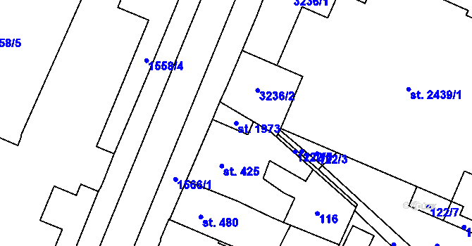 Parcela st. 1973 v KÚ Kateřinky u Opavy, Katastrální mapa