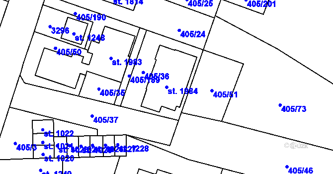 Parcela st. 1984 v KÚ Kateřinky u Opavy, Katastrální mapa