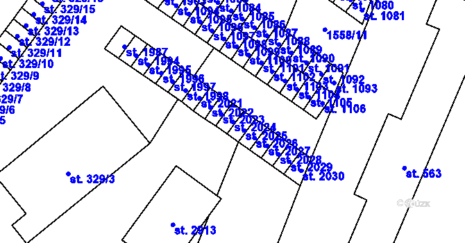 Parcela st. 2024 v KÚ Kateřinky u Opavy, Katastrální mapa