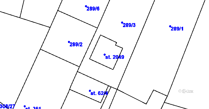 Parcela st. 2049 v KÚ Kateřinky u Opavy, Katastrální mapa