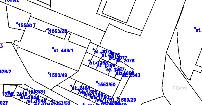 Parcela st. 2076 v KÚ Kateřinky u Opavy, Katastrální mapa